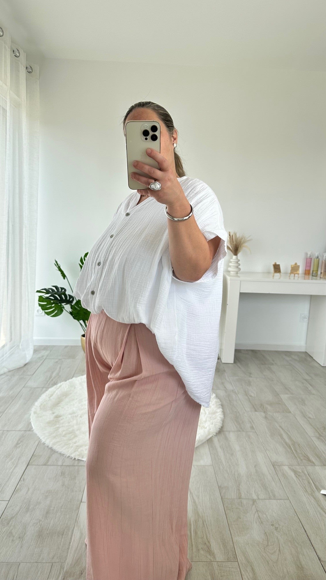 Chemise en gaze de coton Inaya manches courtes