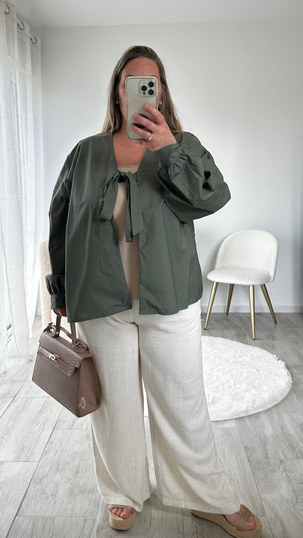 Pantalon fluide beige