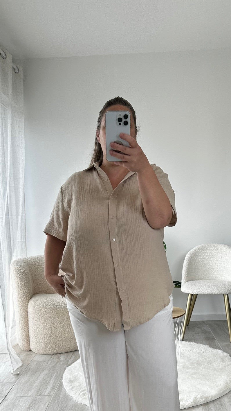 chemise manche courte en gaze de coton