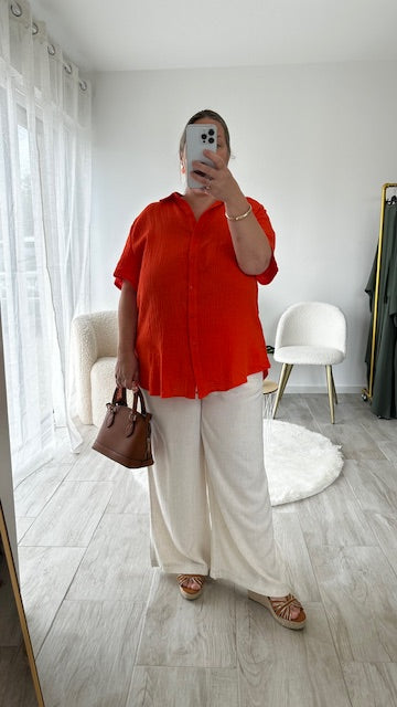 chemise manche courte en gaze de coton