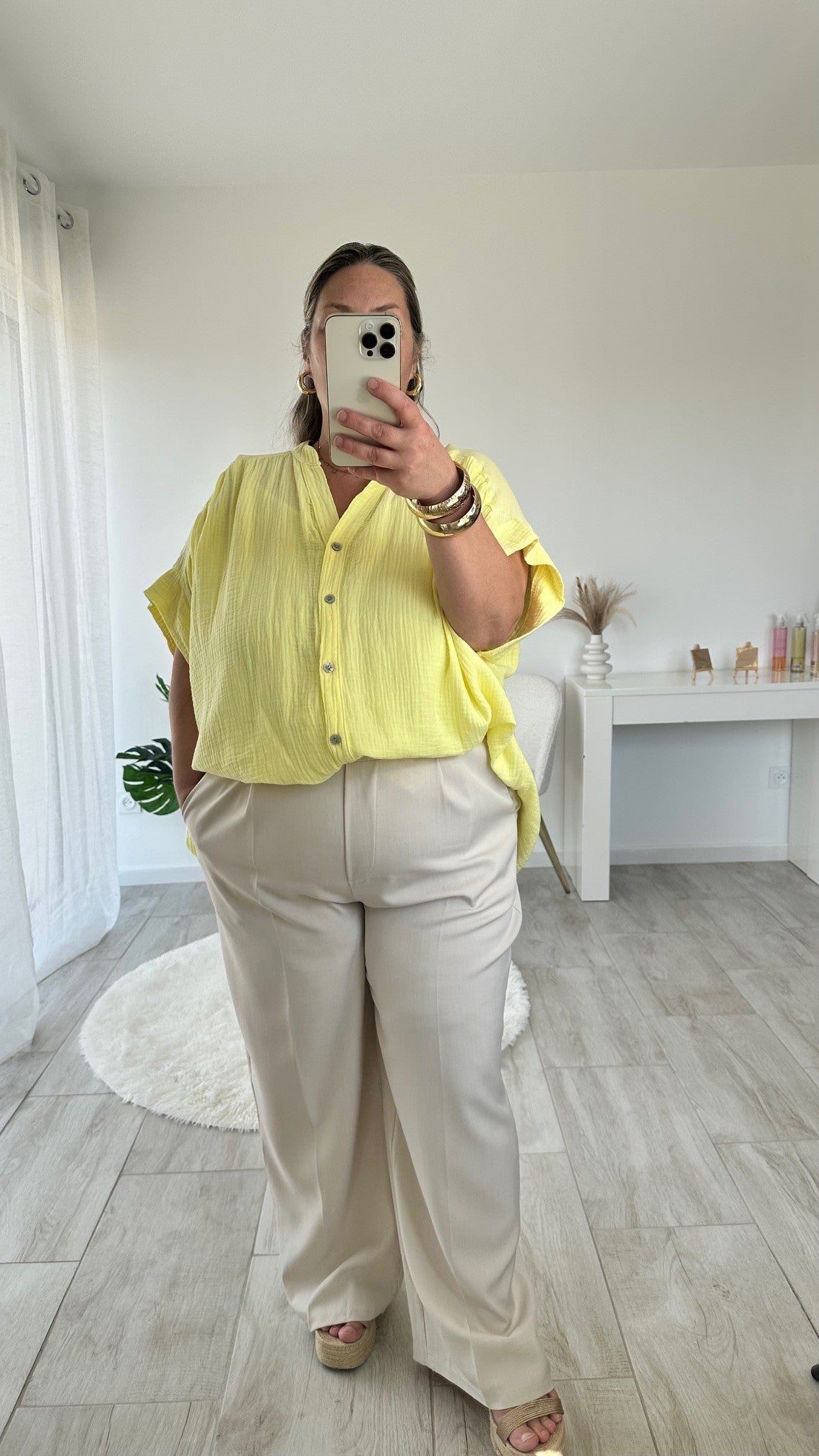 Chemise en gaze de coton Inaya manches courtes