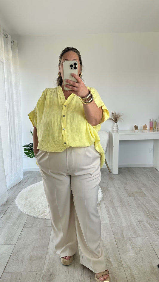 Chemise en gaze de coton Inaya manches courtes